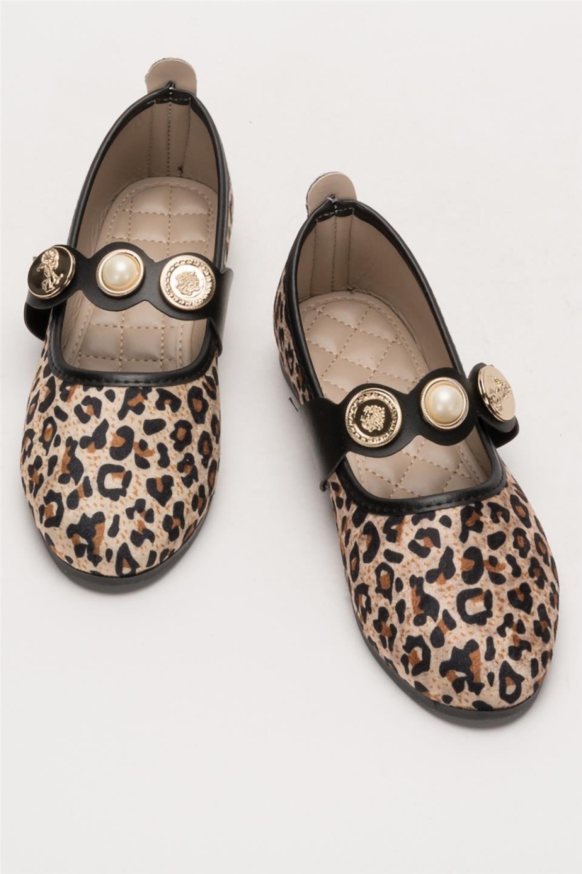 Kadın Oval Burun Aksesuar Bantlı Babet Ayakkabı BEJ - KAHVERENGİ - Görsel 7