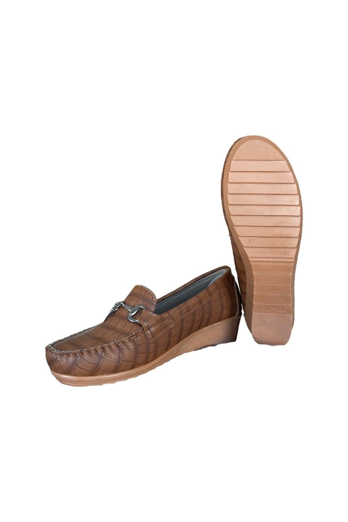 Dolgu Topuk Kadın Babet Ayakkabı KAHVERENGİ - Görsel 4