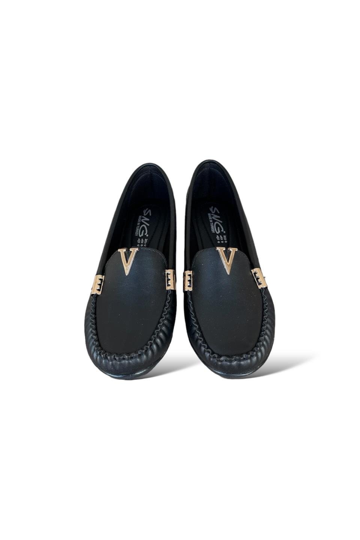 Dolgu Topuk V Toka Kadın Babet Ayakkabı SİYAH - Görsel 3