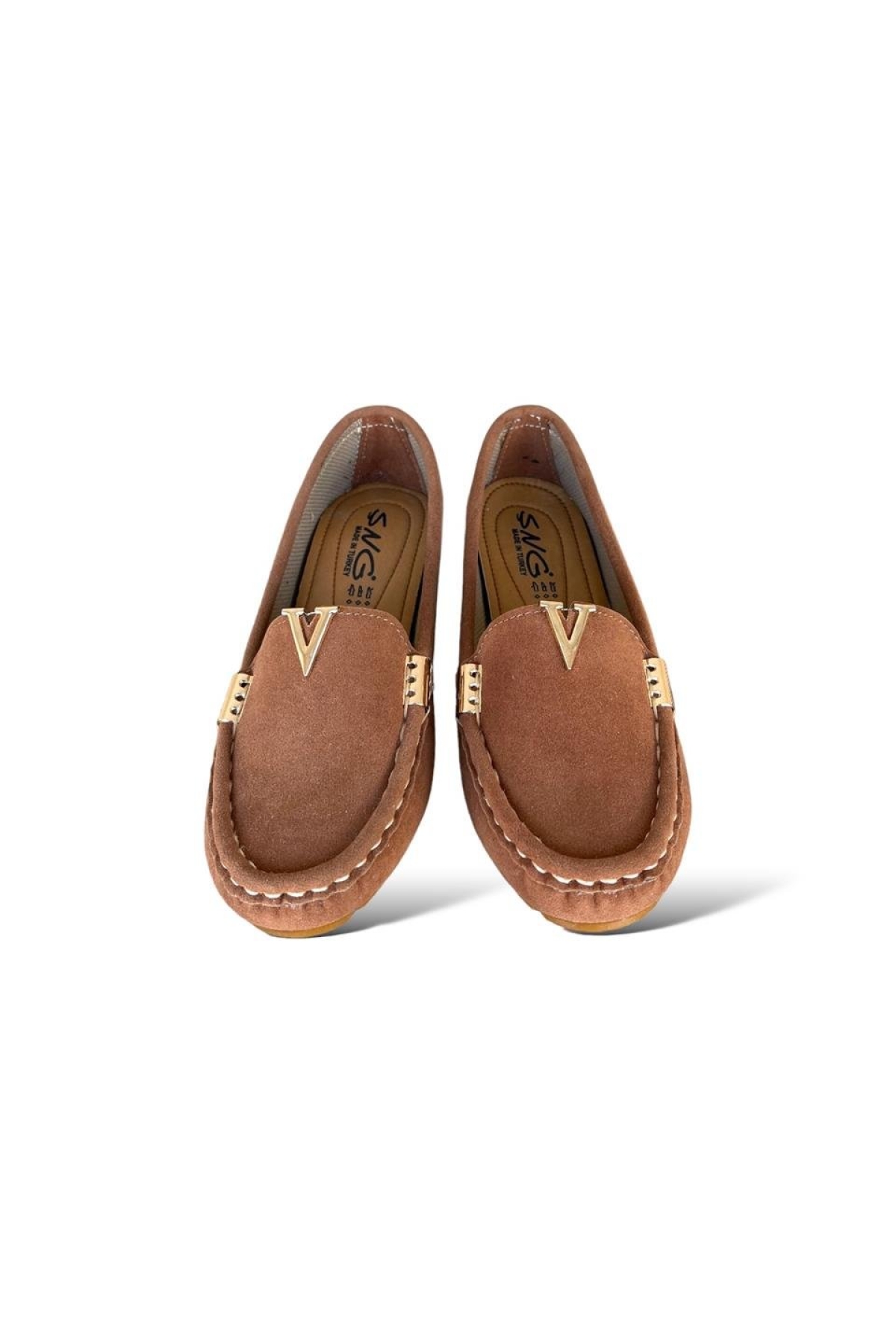 Dolgu Topuk V Toka Kadın Babet Ayakkabı KAHVERENGİ - Görsel 3