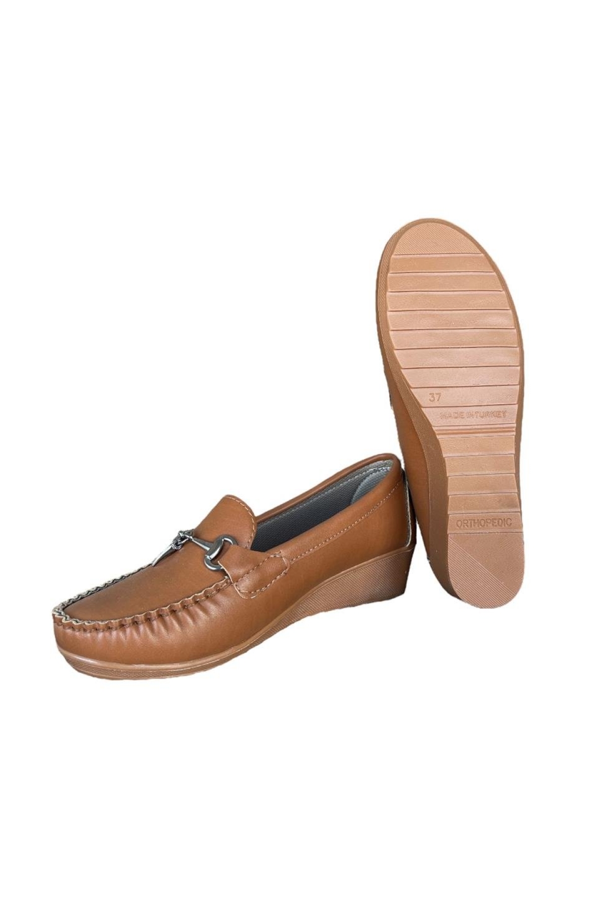 Dolgu Topuk Kadın Babet Ayakkabı TABA - Görsel 4