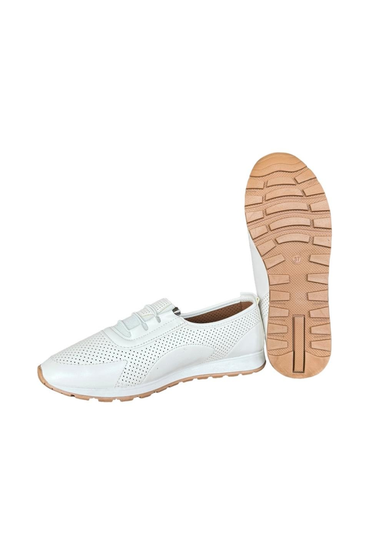 Ortopedik Nefes Alır Yumuşak Günlük Babet Ayakkabı BEYAZ - Görsel 4