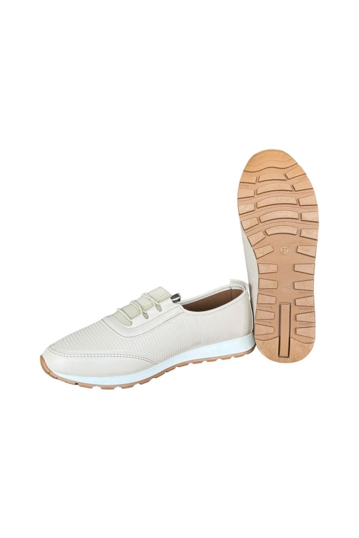 Ortopedik Nefes Alır Yumuşak Günlük Babet Ayakkabı KREM - Görsel 6