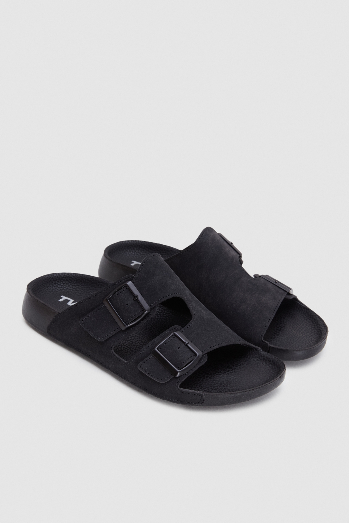 Siyah Çift Tokalı Terlik - Görsel 2