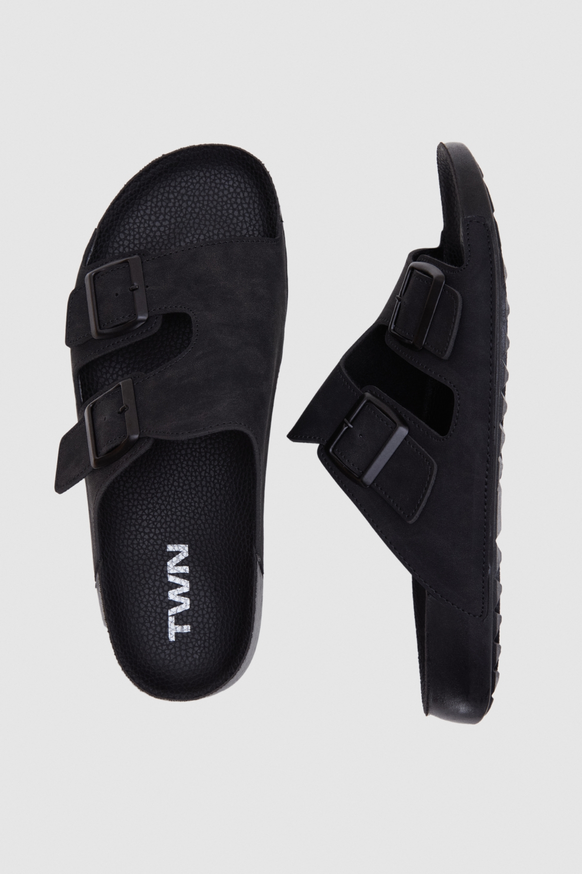 Siyah Çift Tokalı Terlik - Görsel 5