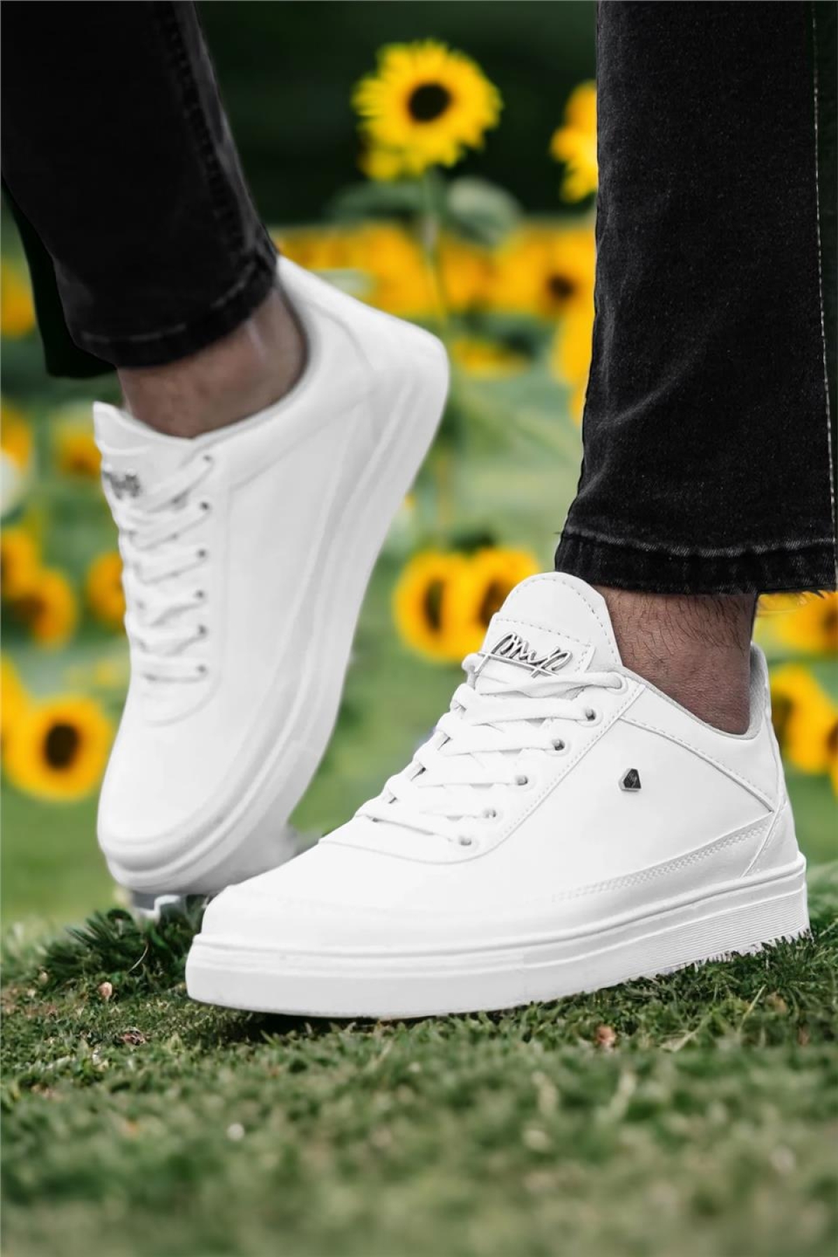 Erkek Günlük Yumuşak İç Astarlı Şık Sneaker Spor Ayakkabı BEYAZ - Görsel 5