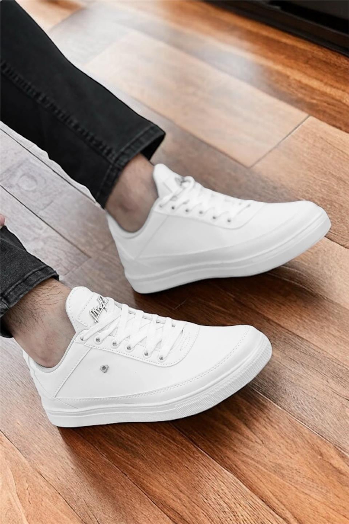 Erkek Günlük Yumuşak İç Astarlı Şık Sneaker Spor Ayakkabı BEYAZ - Görsel 6