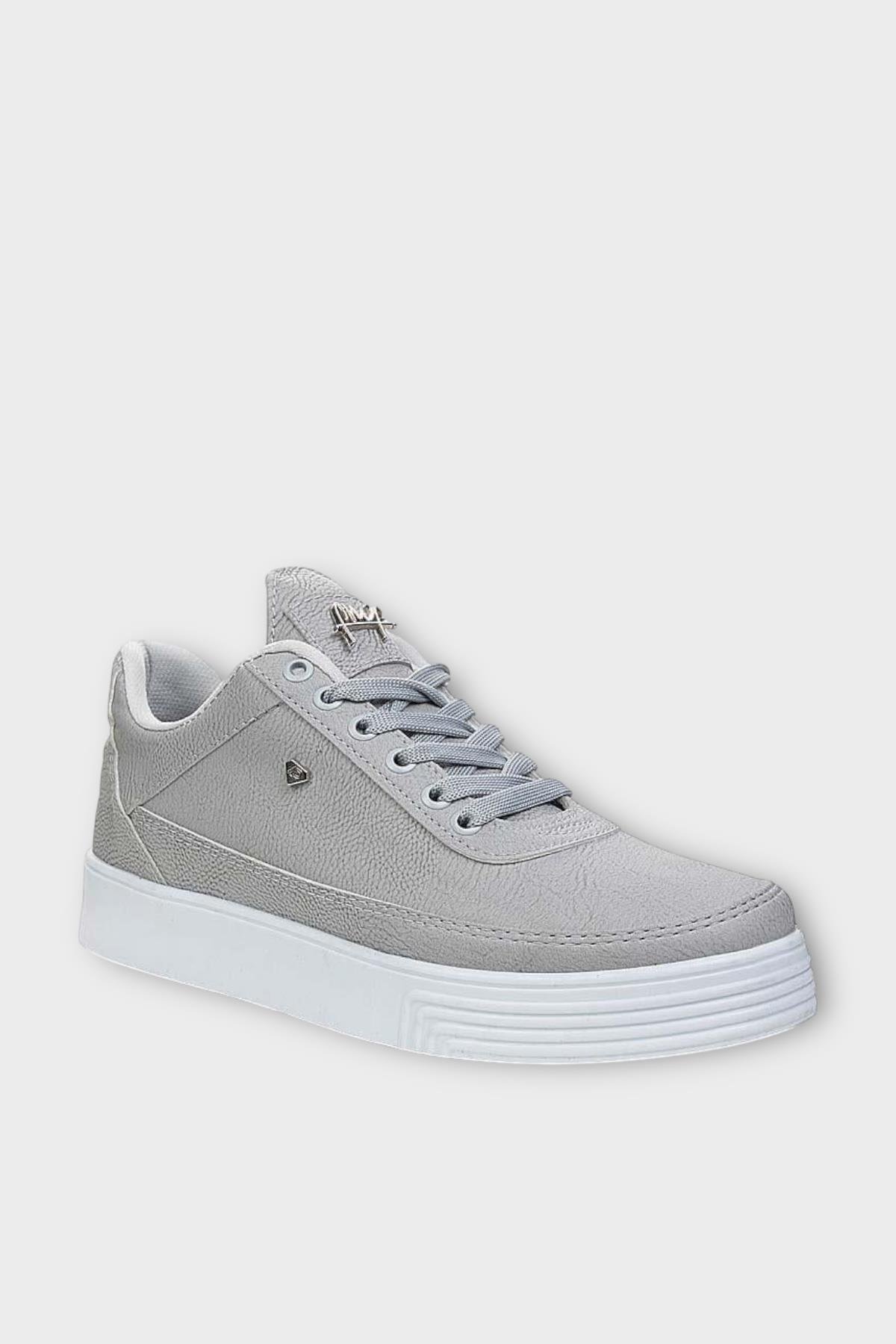 Erkek Günlük Yumuşak İç Astarlı Şık Sneaker Spor Ayakkabı GRİ - Görsel 3