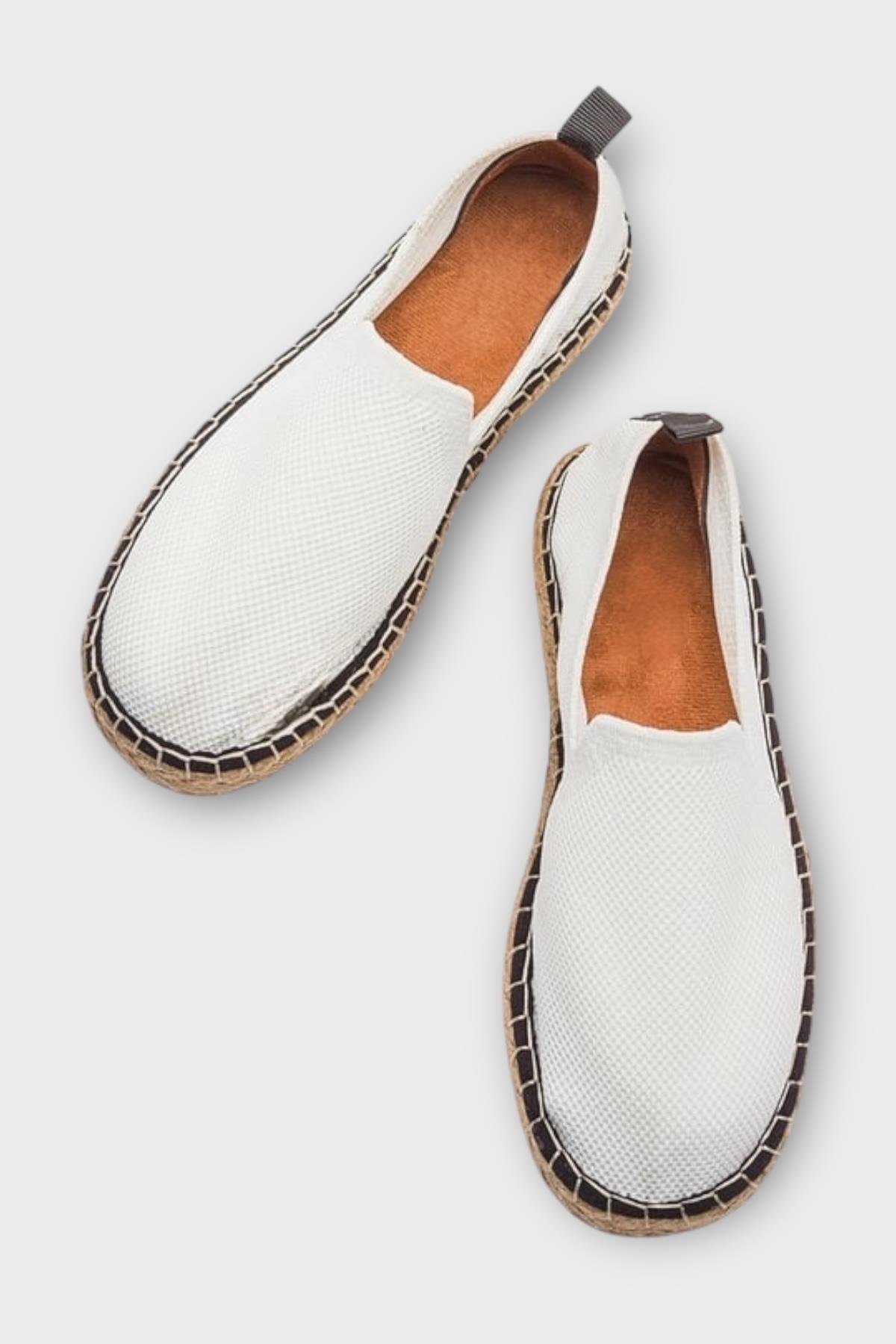 Unisex El Yapımı Triko Espadril BEYAZ - Görsel 4