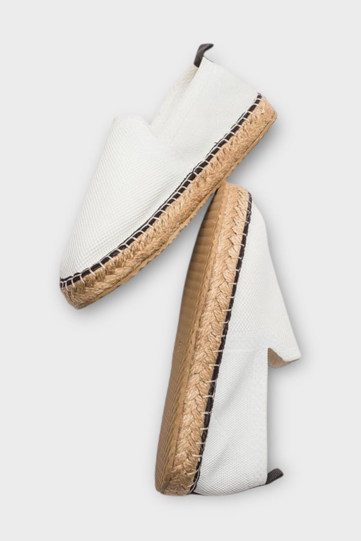 Unisex El Yapımı Triko Espadril BEYAZ - Görsel 7