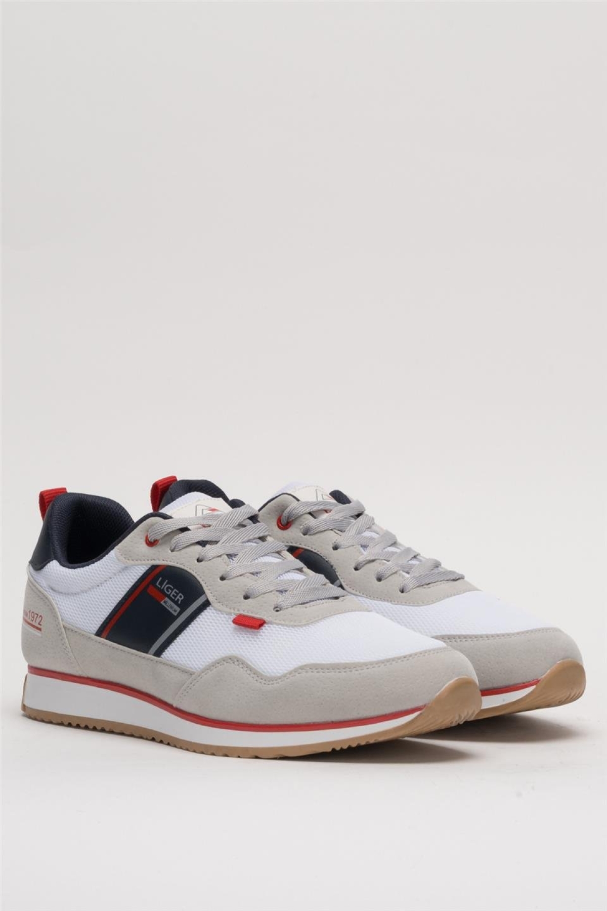 Erkek Günlük Sneaker Spor Ayakkabı BEYAZ - LACİVERT - Görsel 4