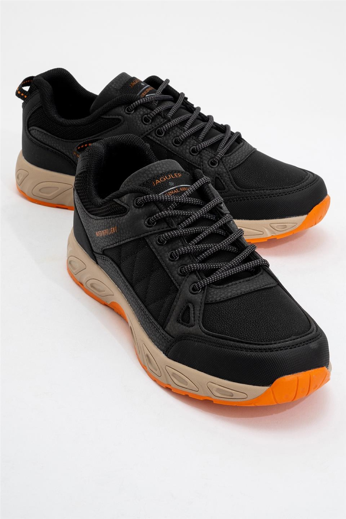 Erkek Kışlık Rahat Comfort Spor Ayakkkabı SİYAH - TURUNCU - Görsel 3