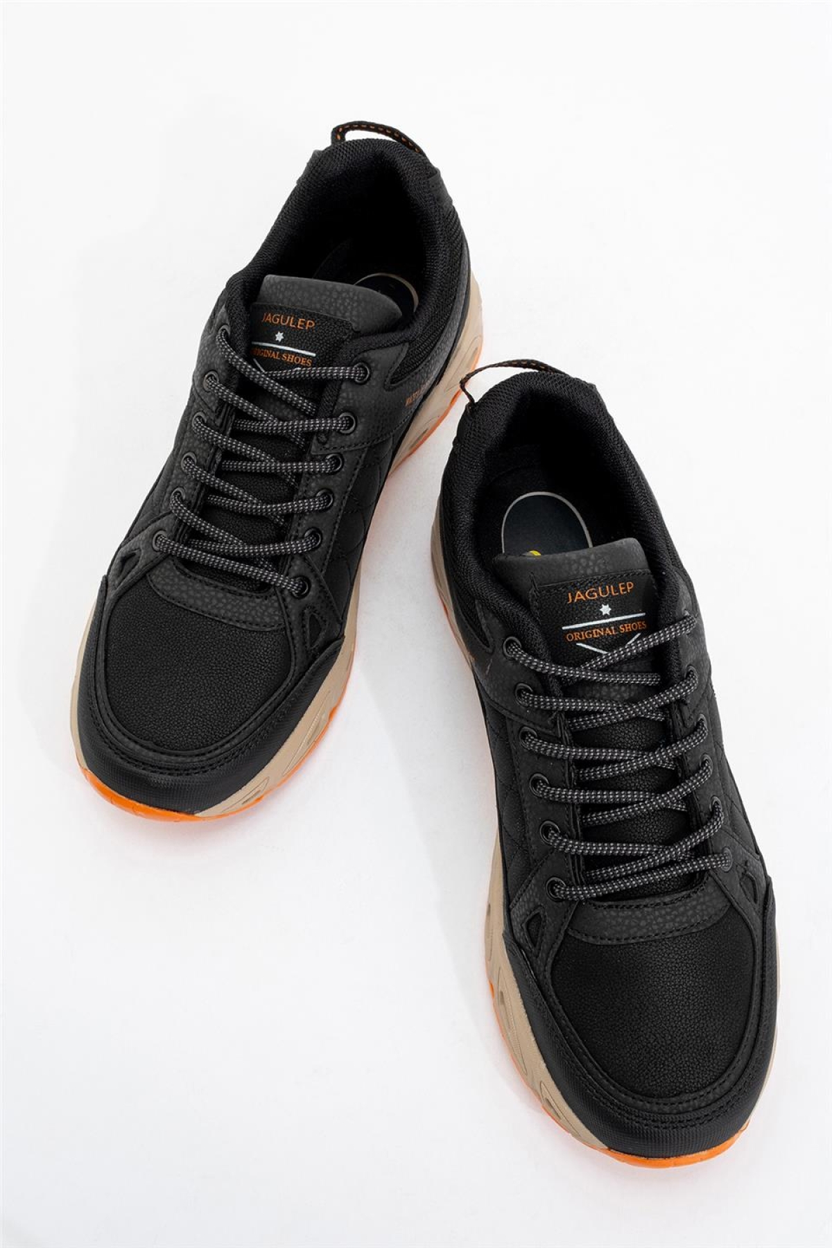 Erkek Kışlık Rahat Comfort Spor Ayakkkabı SİYAH - TURUNCU - Görsel 5