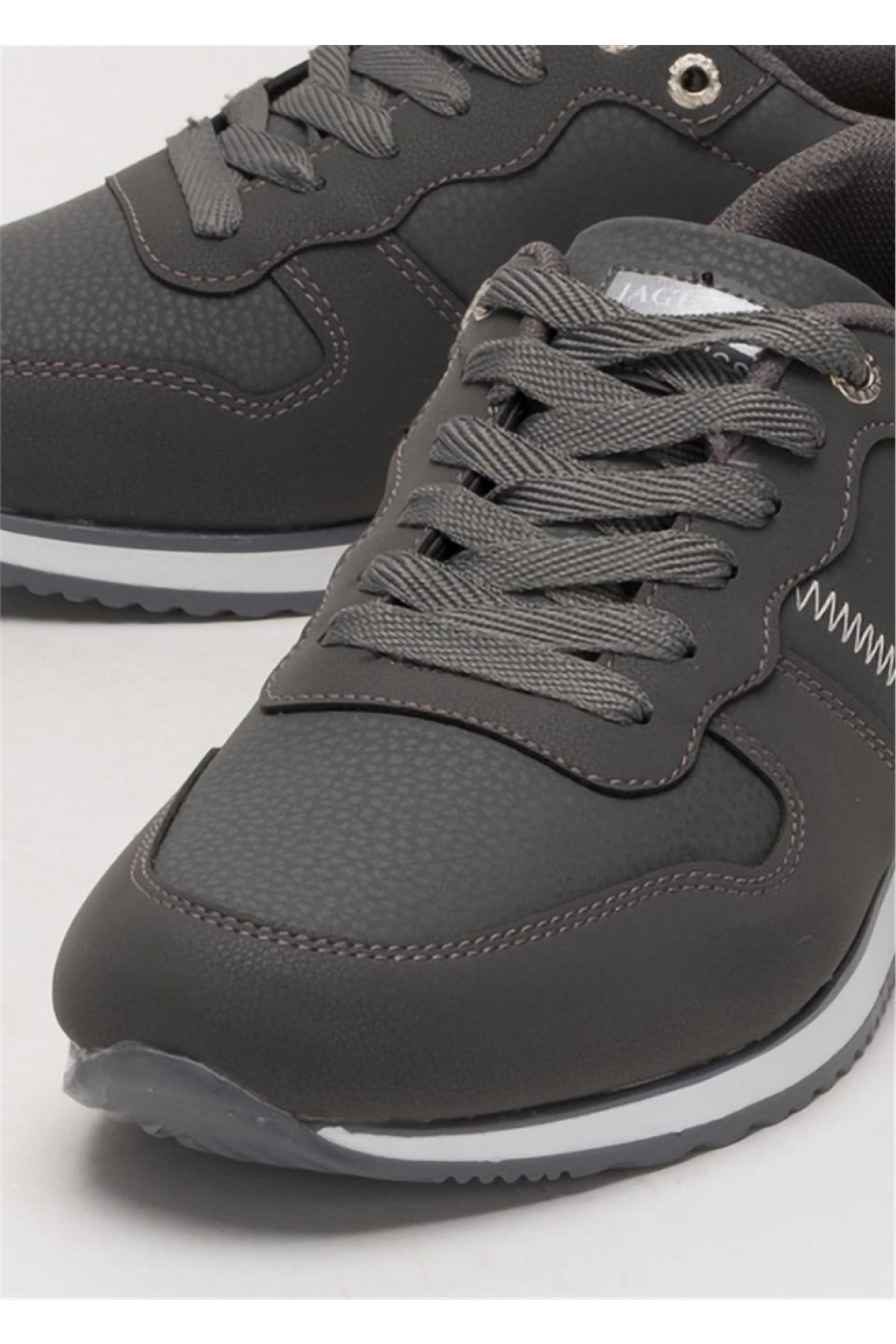 Erkek Günlük Cilt Sneaker Ayakkabı FÜME - BEYAZ - Görsel 6