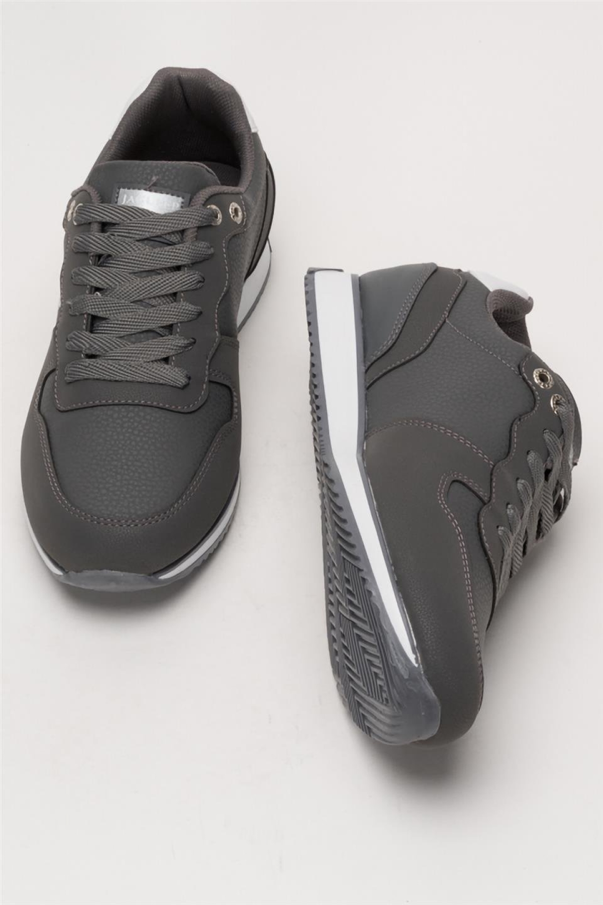 Erkek Günlük Cilt Sneaker Ayakkabı FÜME - BEYAZ - Görsel 8