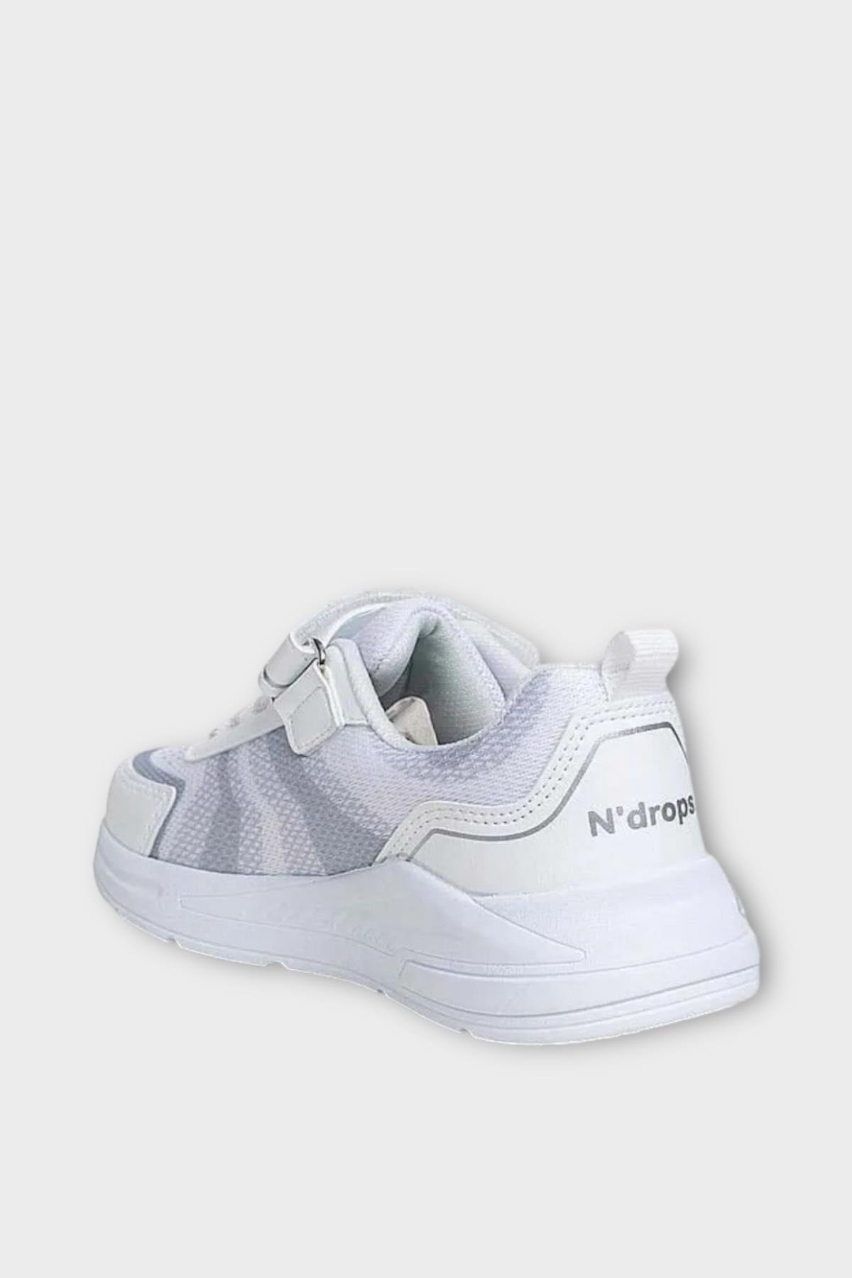 Çocuk Cırtlı Akıllı Bağcık Spor Ayakkabı BEYAZ - Görsel 4