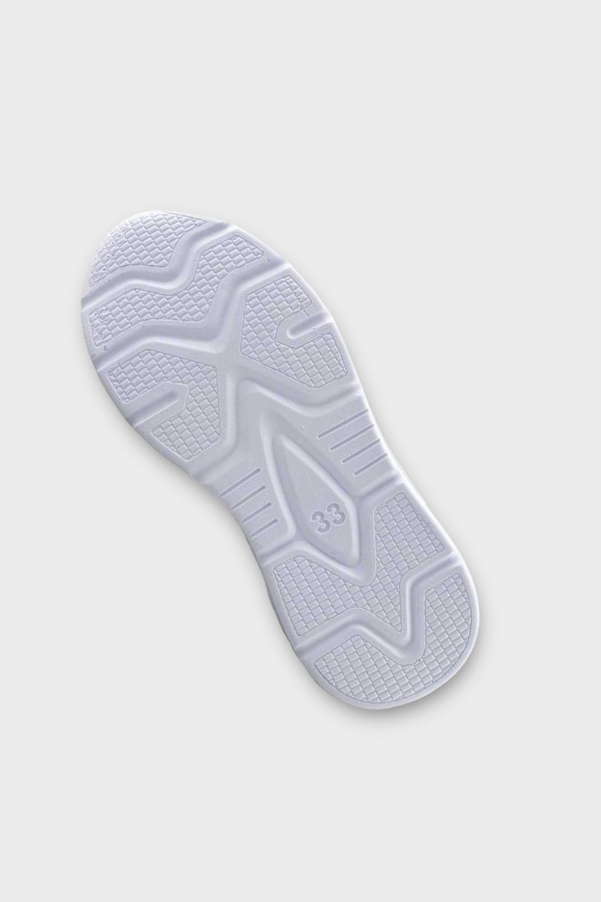 Çocuk Cırtlı Akıllı Bağcık Spor Ayakkabı BEYAZ - Görsel 5