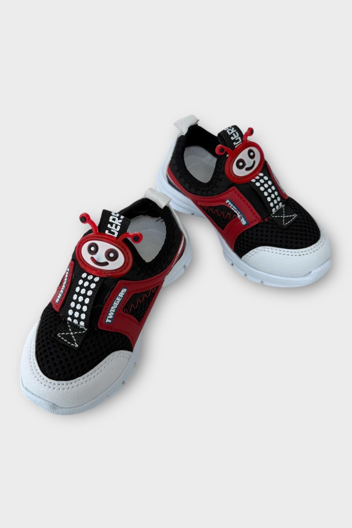 Çocuk Airfile Hafif Taban Kreş Ev Okul Bebe Spor Ayakkabısı KIRMIZI - BEYAZ - Görsel 4