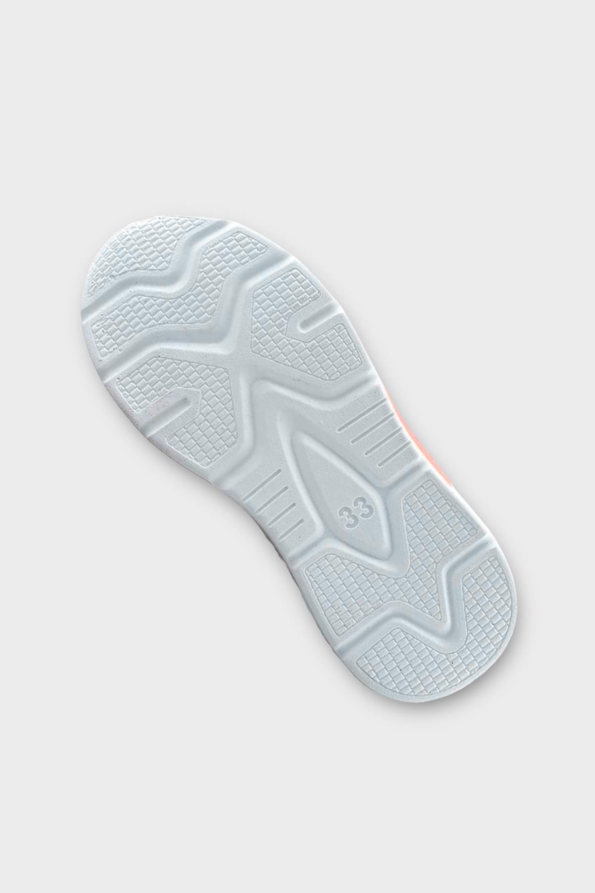 Çocuk Cırtlı Akıllı Bağcık Spor Ayakkabı FÜME - TURUNCU - Görsel 6