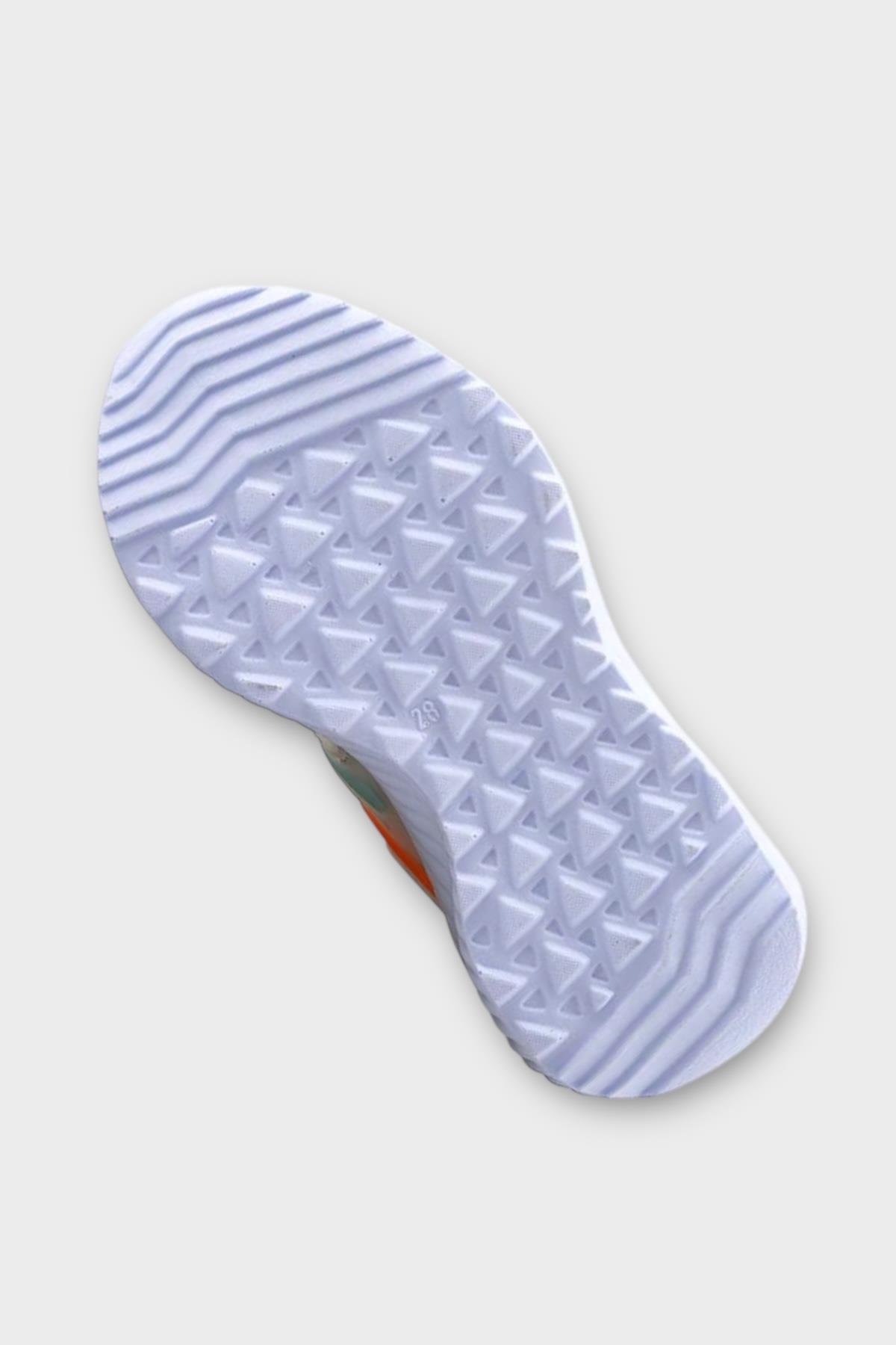 Çocuk Triko Comfort Spor Ayakkabı GRİ - TURUNCU - Görsel 6