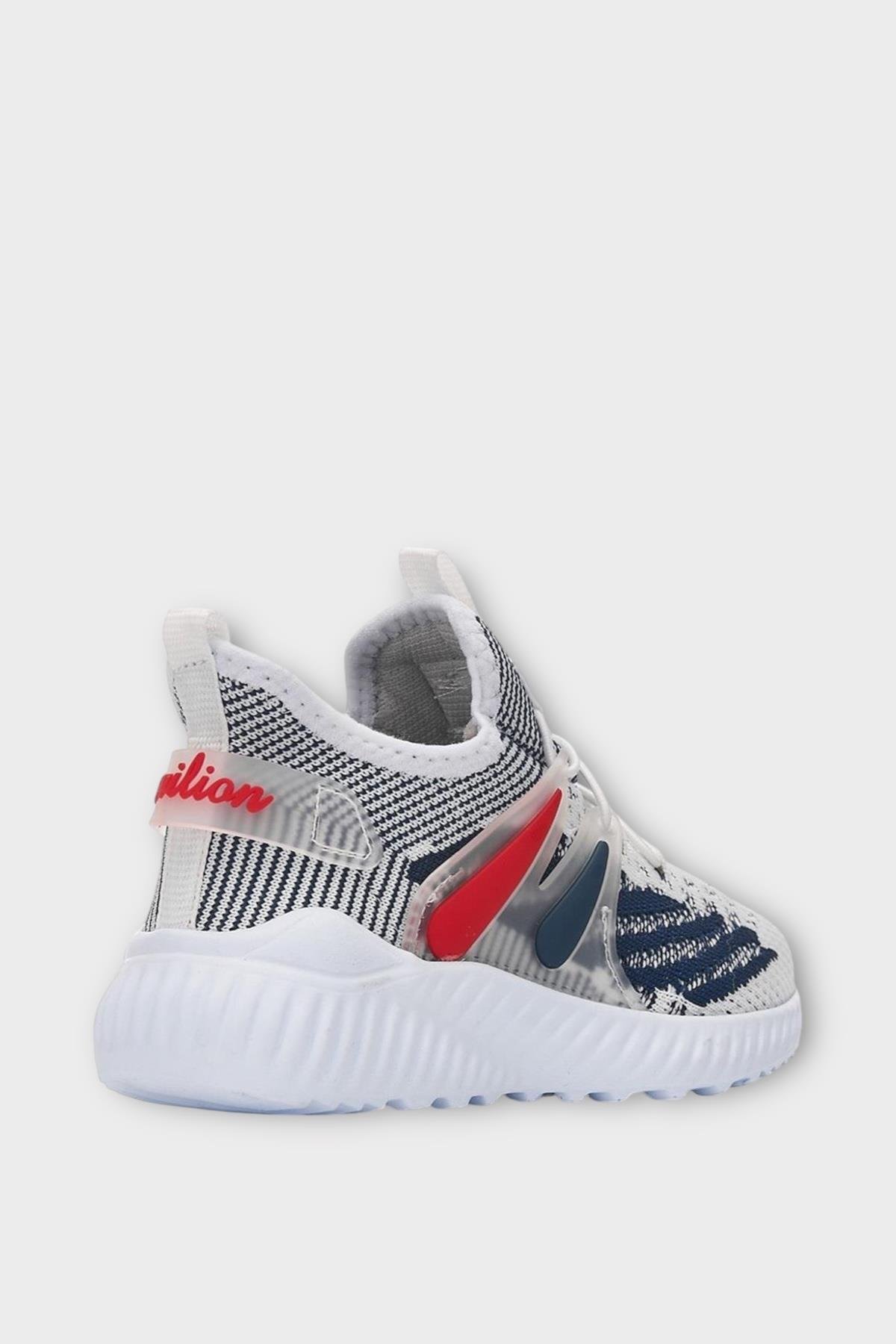 Çocuk Triko Comfort Spor Ayakkabı BEYAZ - LACİVERT - Görsel 5