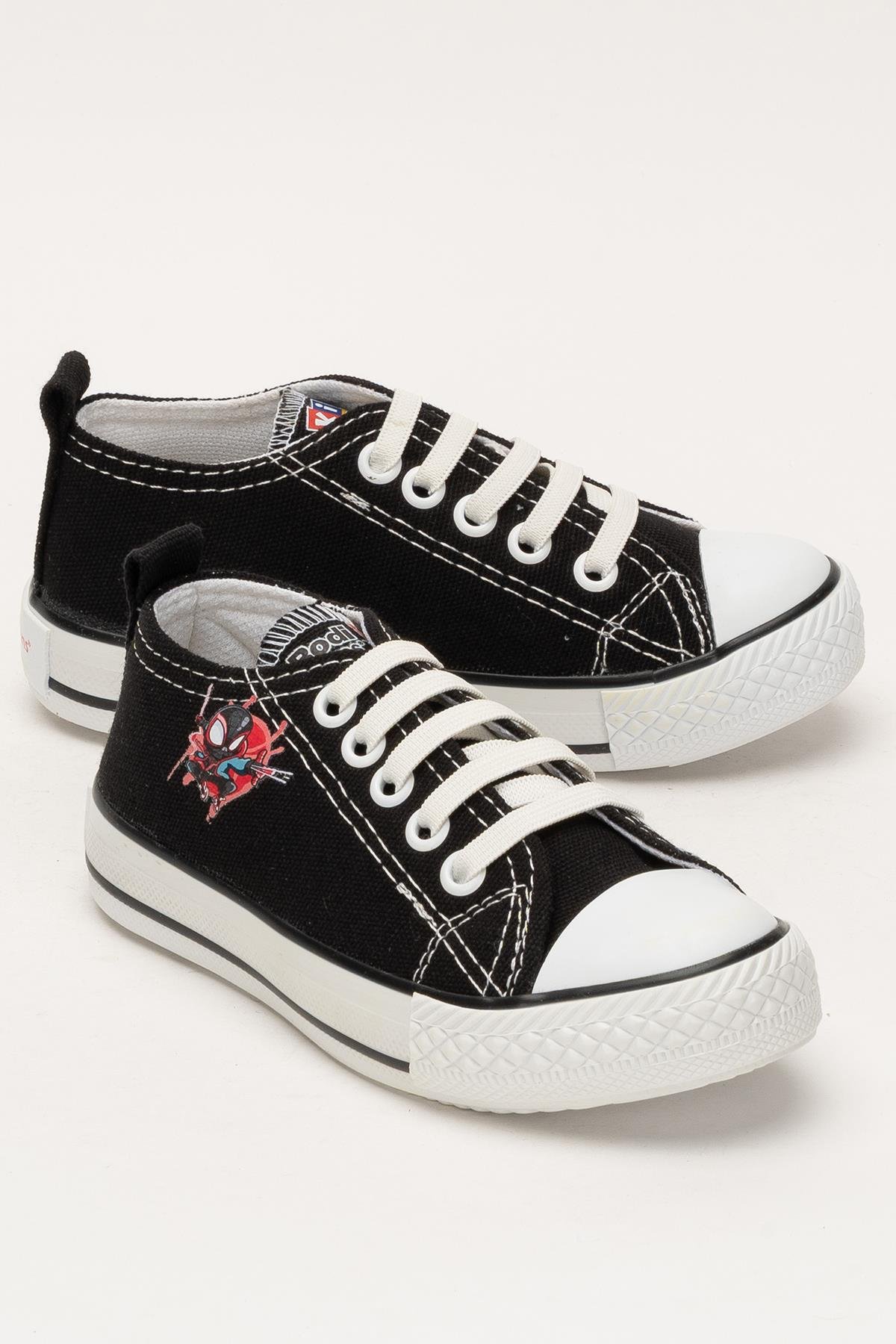 Akıllı Bağcık Günlük Keten Çocuk Spor Ayakkabı SİYAH - Görsel 3