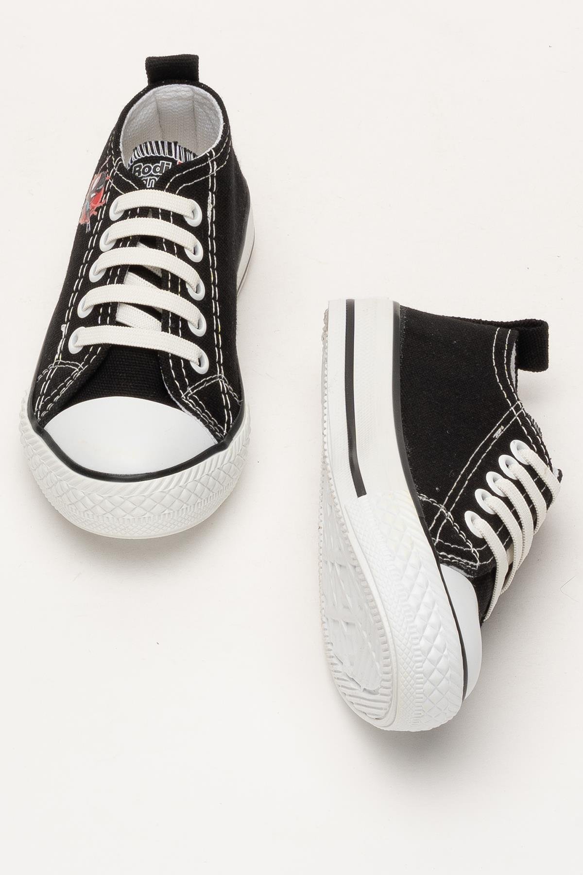 Akıllı Bağcık Günlük Keten Çocuk Spor Ayakkabı SİYAH - Görsel 8