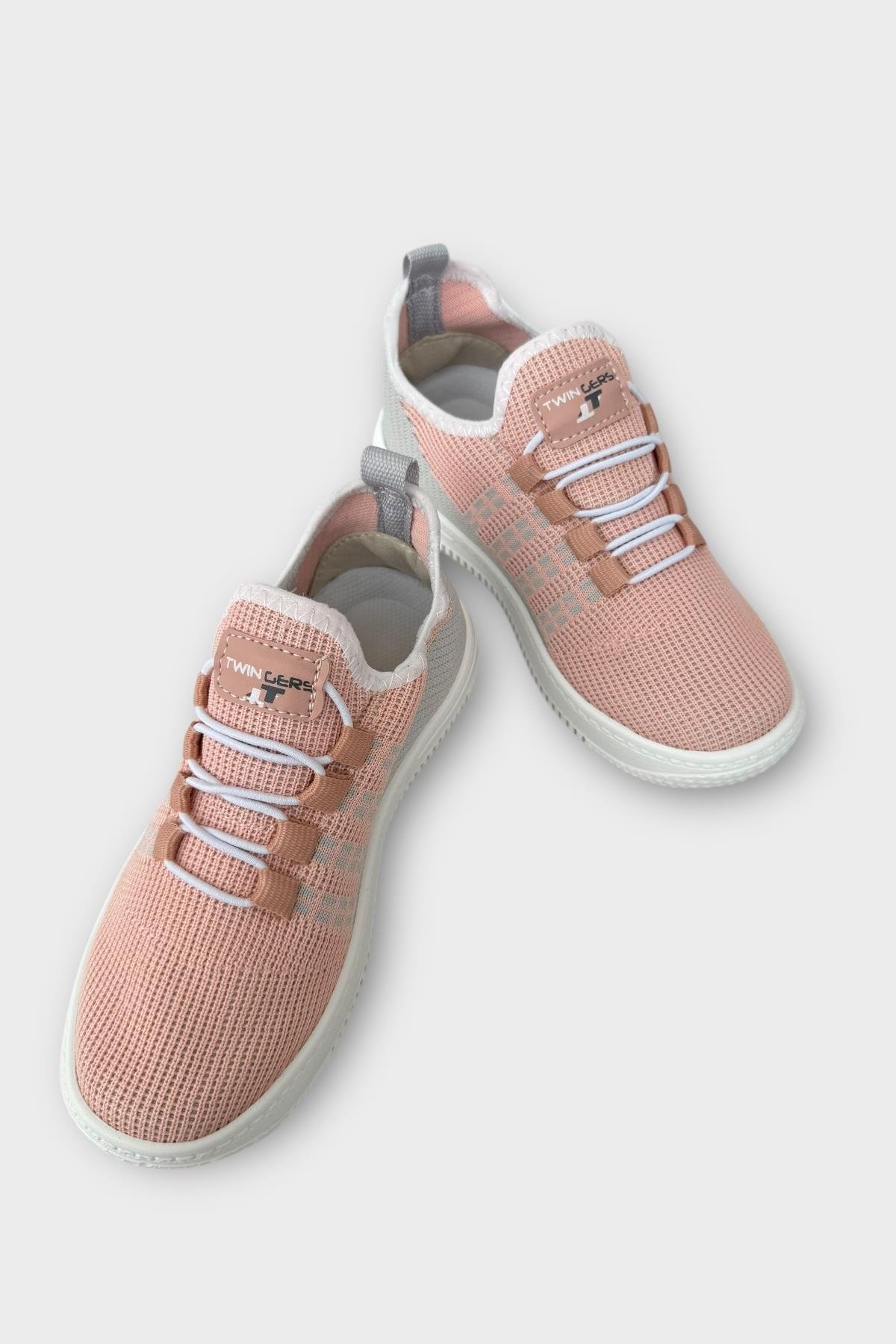 Çocuk Triko Akıllı Bağcık Aqua Spor Ayakkabı PUDRA - Görsel 4