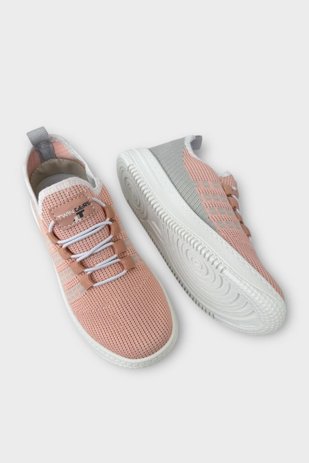 Çocuk Triko Akıllı Bağcık Aqua Spor Ayakkabı PUDRA - Görsel 5