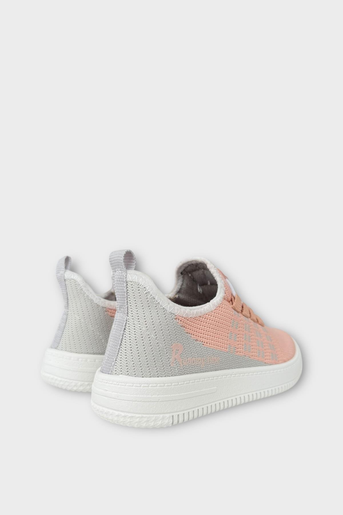 Çocuk Triko Akıllı Bağcık Aqua Spor Ayakkabı PUDRA - Görsel 6