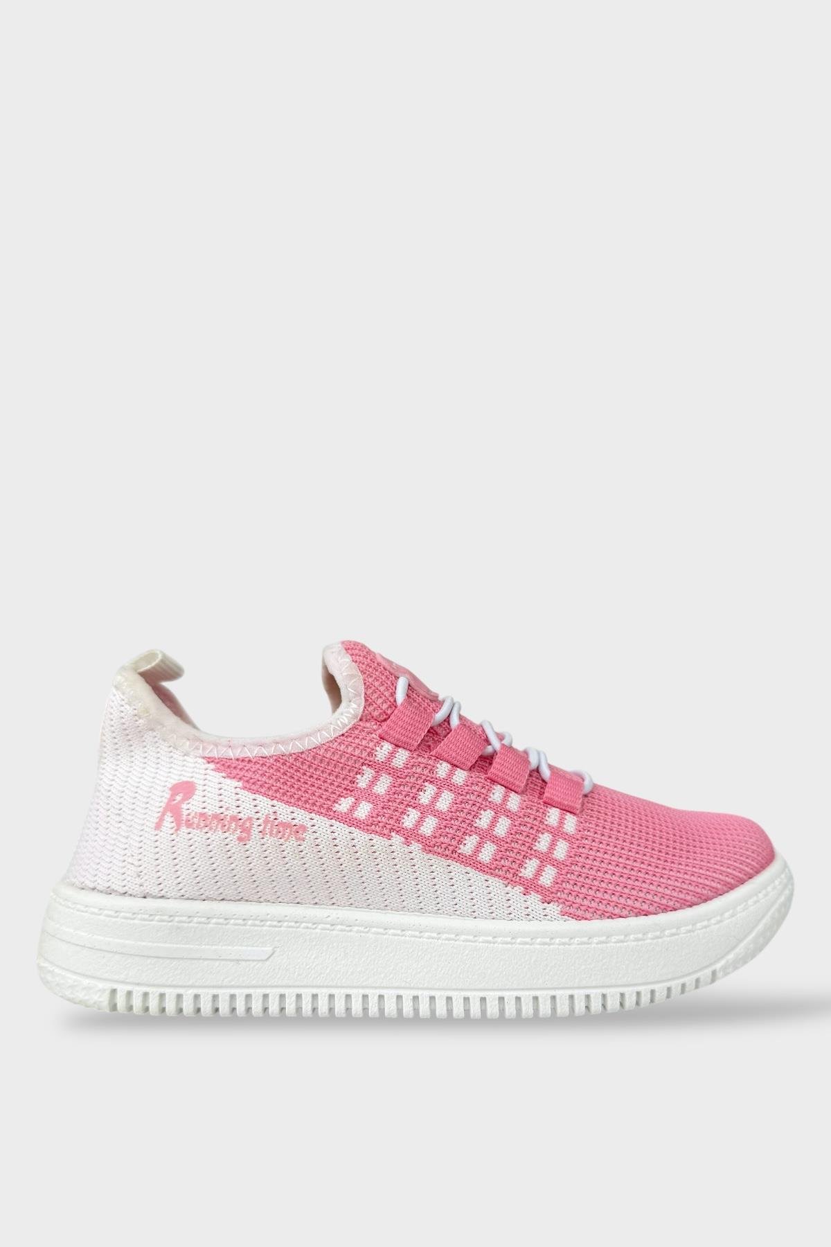 Çocuk Triko Akıllı Bağcık Aqua Spor Ayakkabı PEMBE - Görsel 2