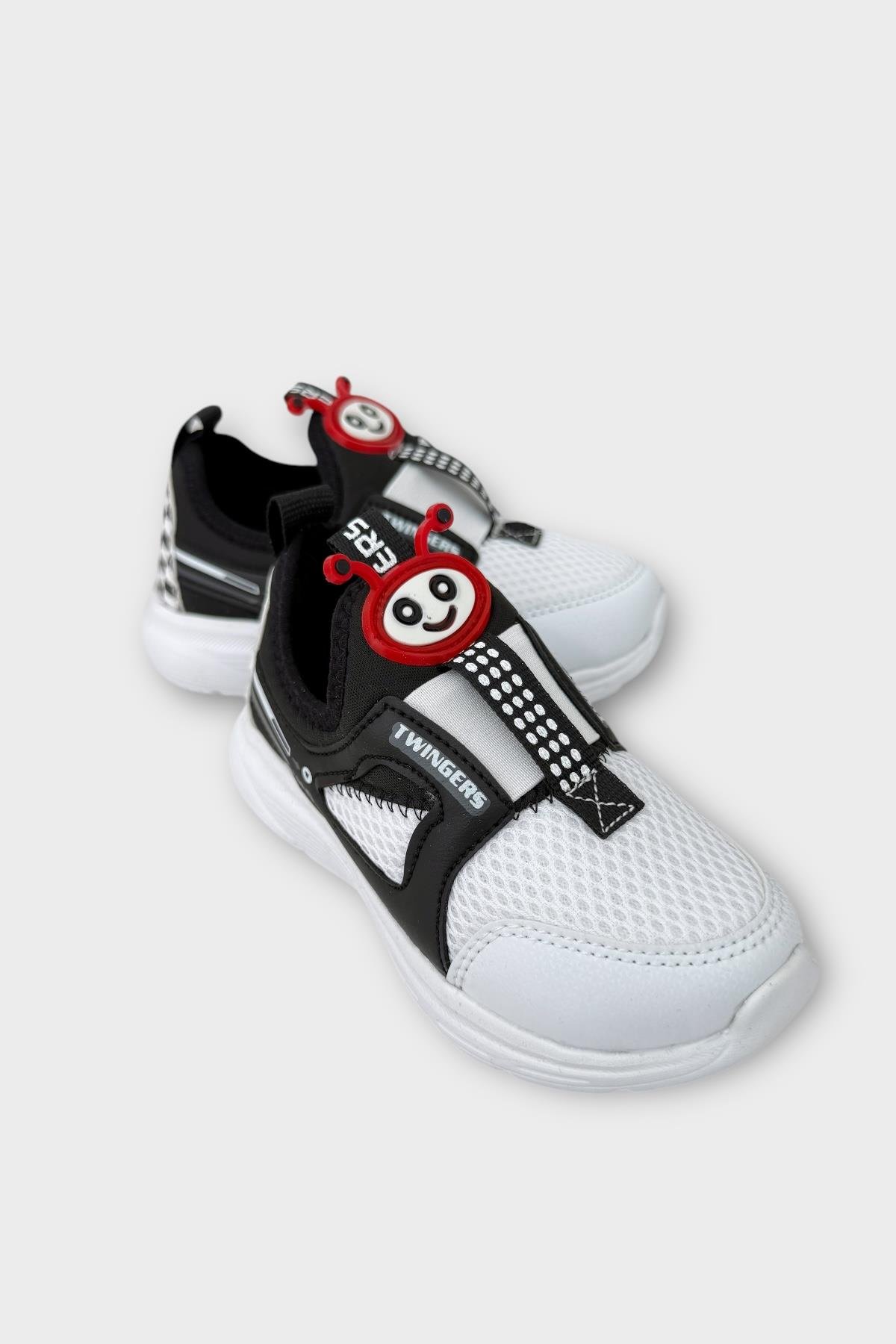 Çocuk Airfile Hafif Taban Kreş Ev Okul Spor Ayakkabı BEYAZ - SİYAH - Görsel 3