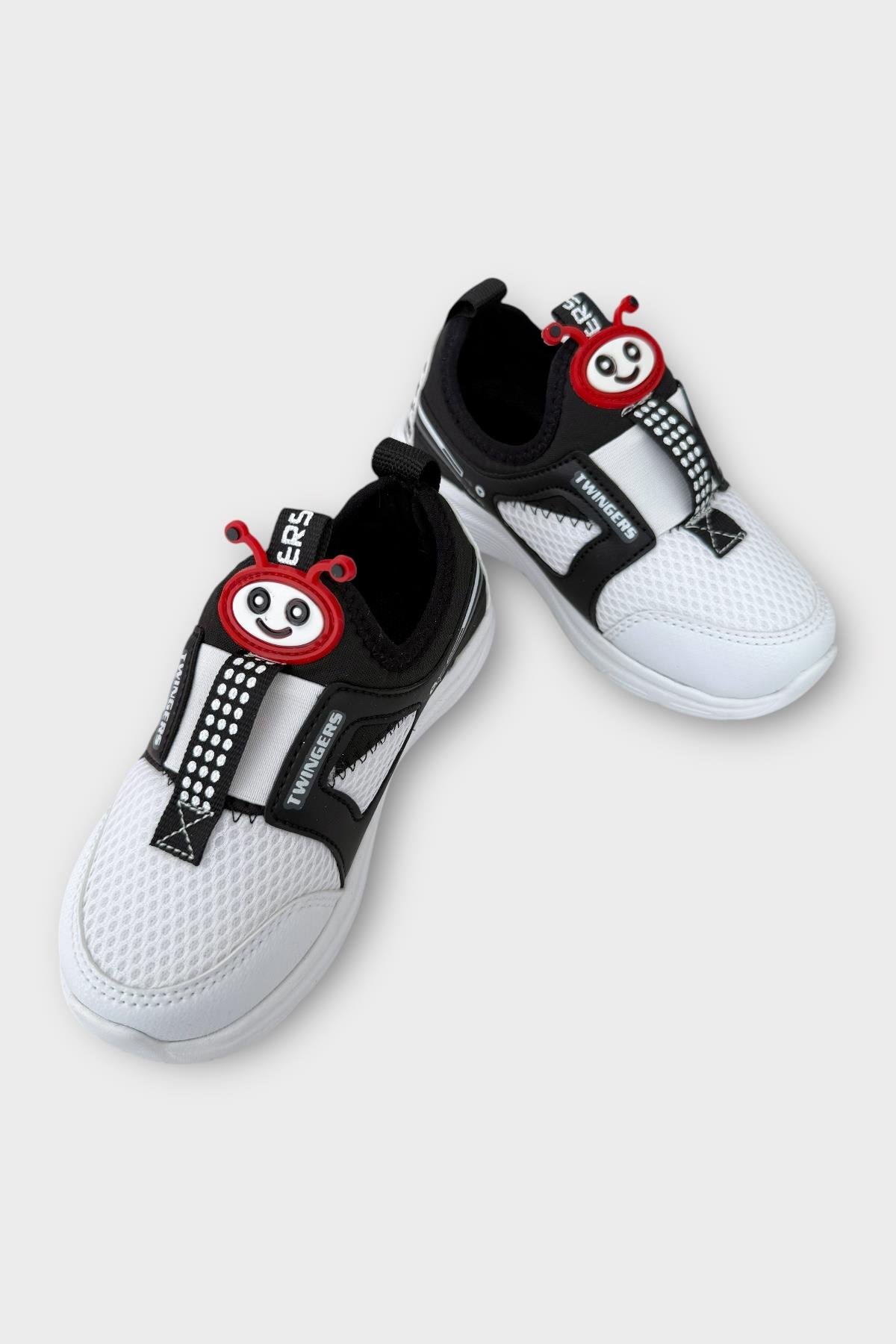 Çocuk Airfile Hafif Taban Kreş Ev Okul Spor Ayakkabı BEYAZ - SİYAH - Görsel 4