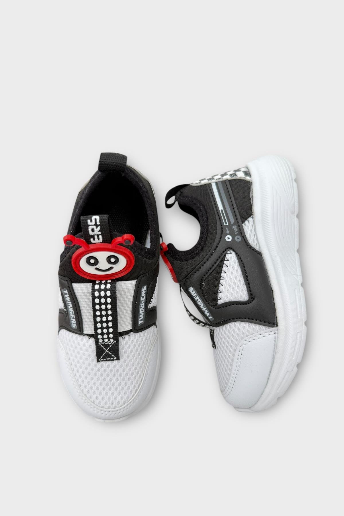 Çocuk Airfile Hafif Taban Kreş Ev Okul Spor Ayakkabı BEYAZ - SİYAH - Görsel 7