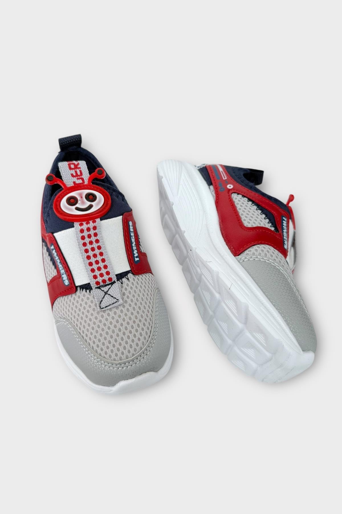 Çocuk Airfile Hafif Taban Kreş Ev Okul Spor Ayakkabı GRİ - KIRMIZI - Görsel 5
