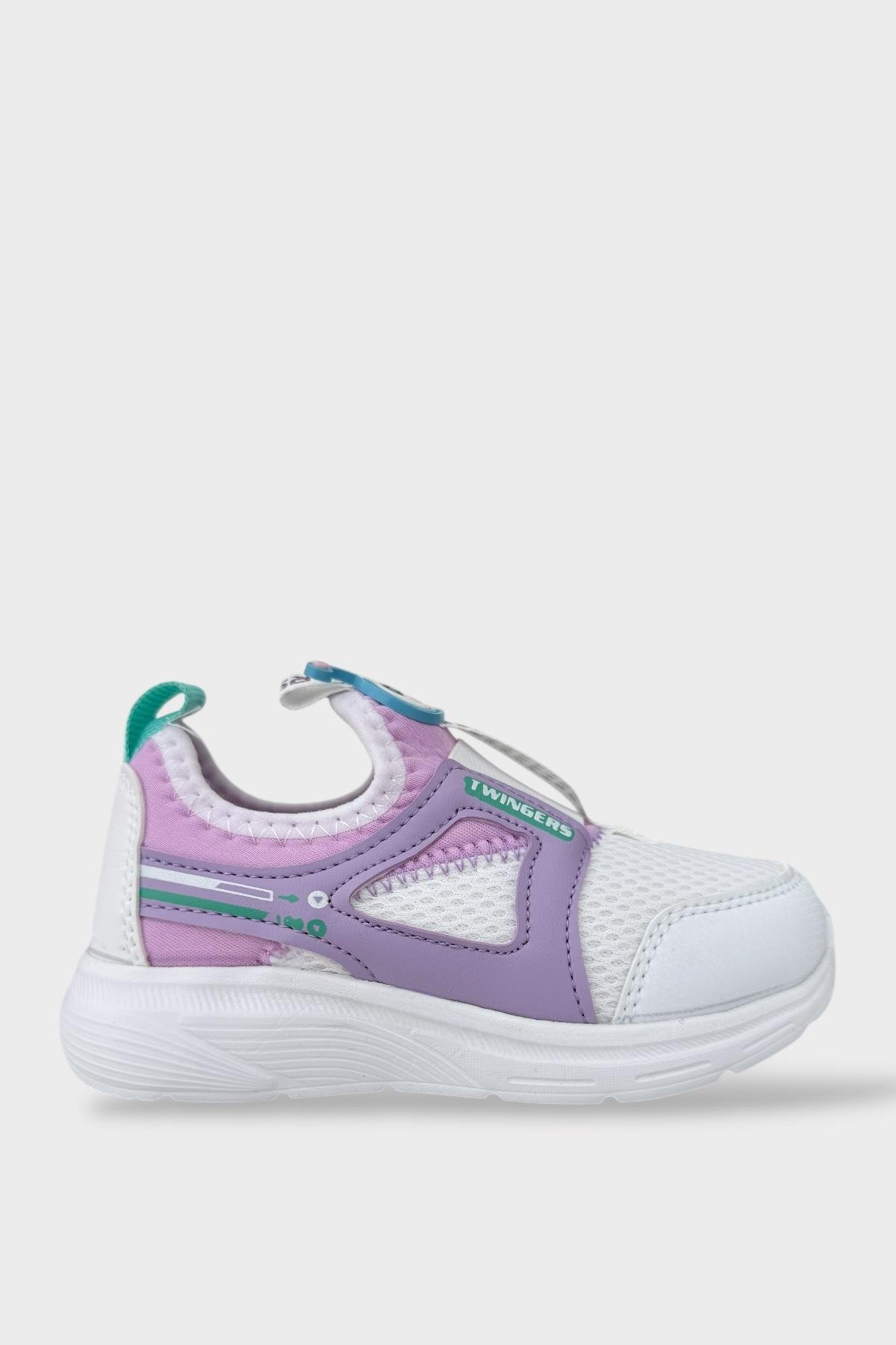 Çocuk Airfile Hafif Taban Kreş Ev Okul Spor Ayakkabı BEYAZ - LİLA - Görsel 2