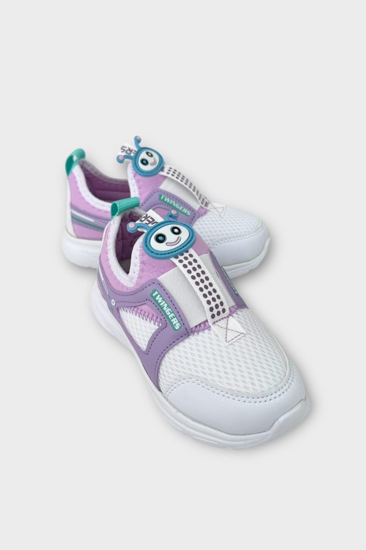 Çocuk Airfile Hafif Taban Kreş Ev Okul Spor Ayakkabı BEYAZ - LİLA - Görsel 3