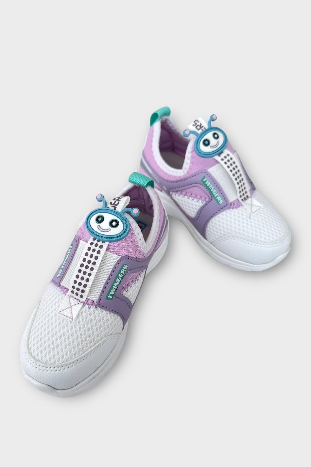 Çocuk Airfile Hafif Taban Kreş Ev Okul Spor Ayakkabı BEYAZ - LİLA - Görsel 4