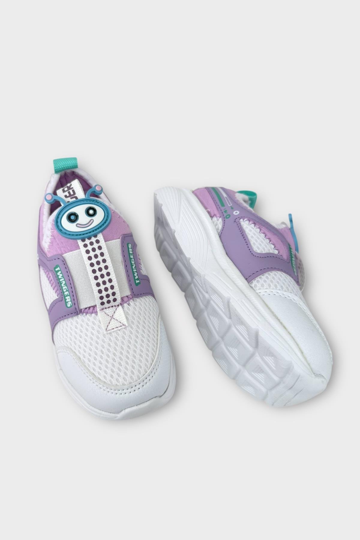 Çocuk Airfile Hafif Taban Kreş Ev Okul Spor Ayakkabı BEYAZ - LİLA - Görsel 5