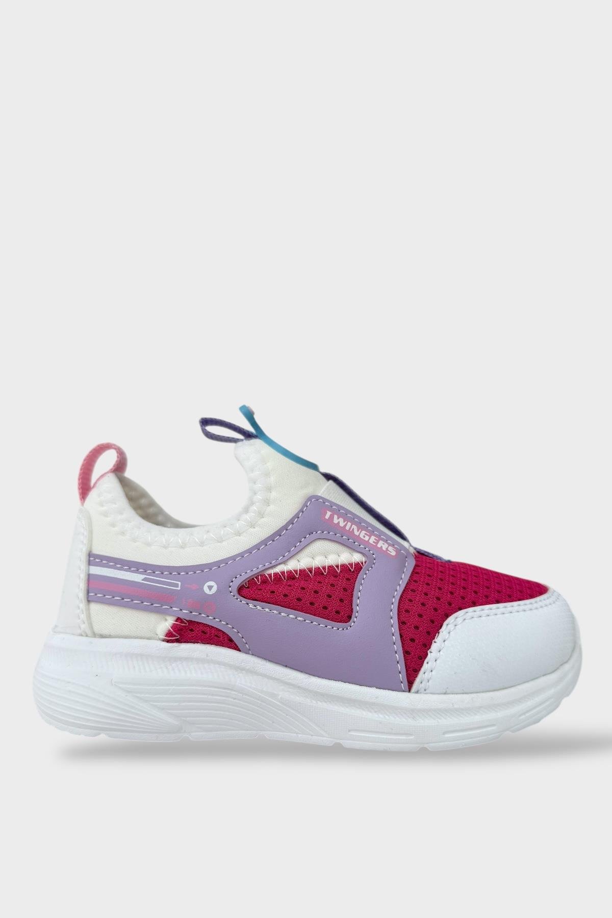 Çocuk Airfile Hafif Taban Kreş Ev Okul Spor Ayakkabı BEYAZ - FUŞYA - Görsel 2