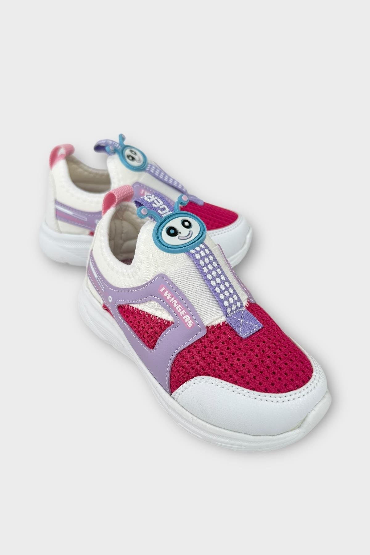 Çocuk Airfile Hafif Taban Kreş Ev Okul Spor Ayakkabı BEYAZ - FUŞYA - Görsel 3