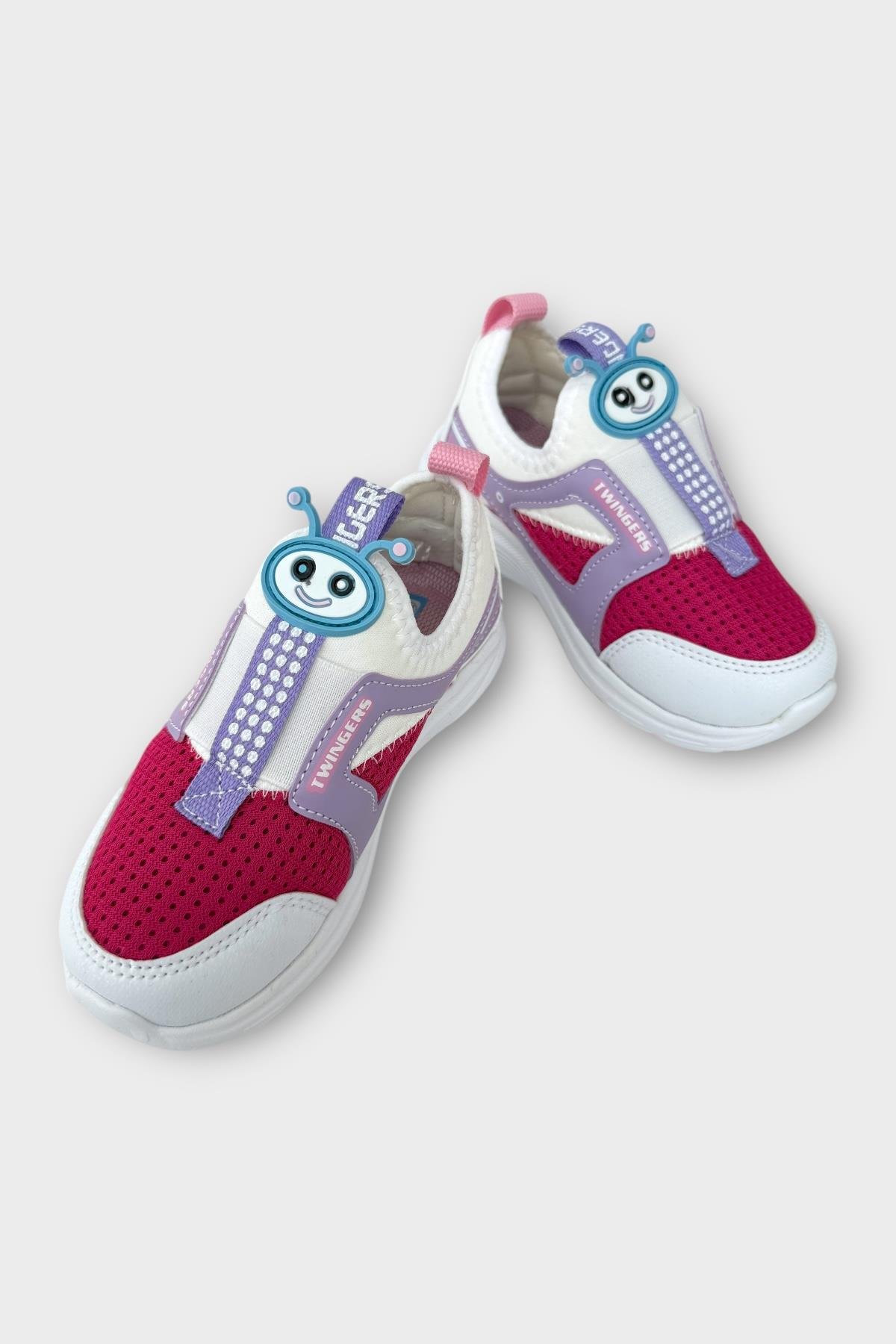 Çocuk Airfile Hafif Taban Kreş Ev Okul Spor Ayakkabı BEYAZ - FUŞYA - Görsel 4
