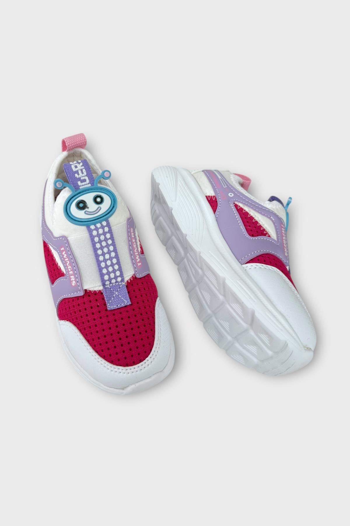 Çocuk Airfile Hafif Taban Kreş Ev Okul Spor Ayakkabı BEYAZ - FUŞYA - Görsel 5