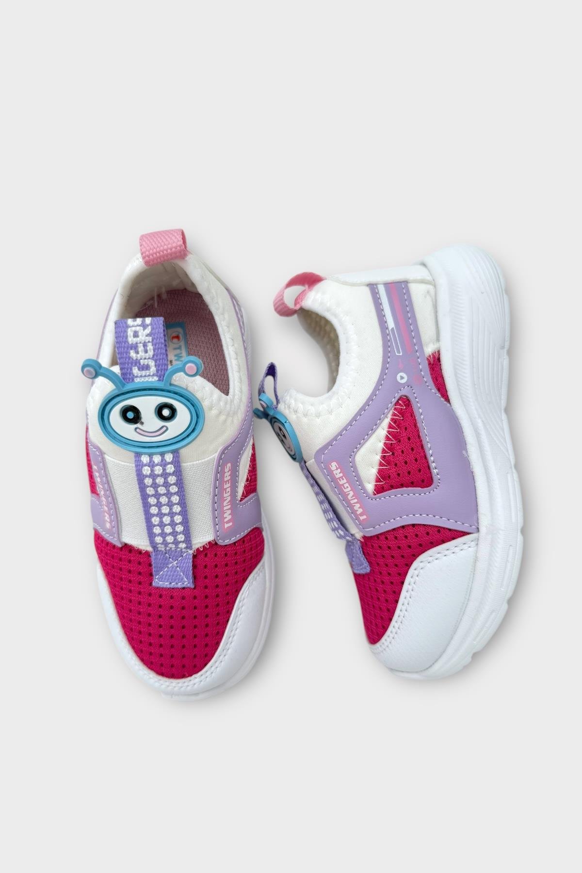 Çocuk Airfile Hafif Taban Kreş Ev Okul Spor Ayakkabı BEYAZ - FUŞYA - Görsel 7
