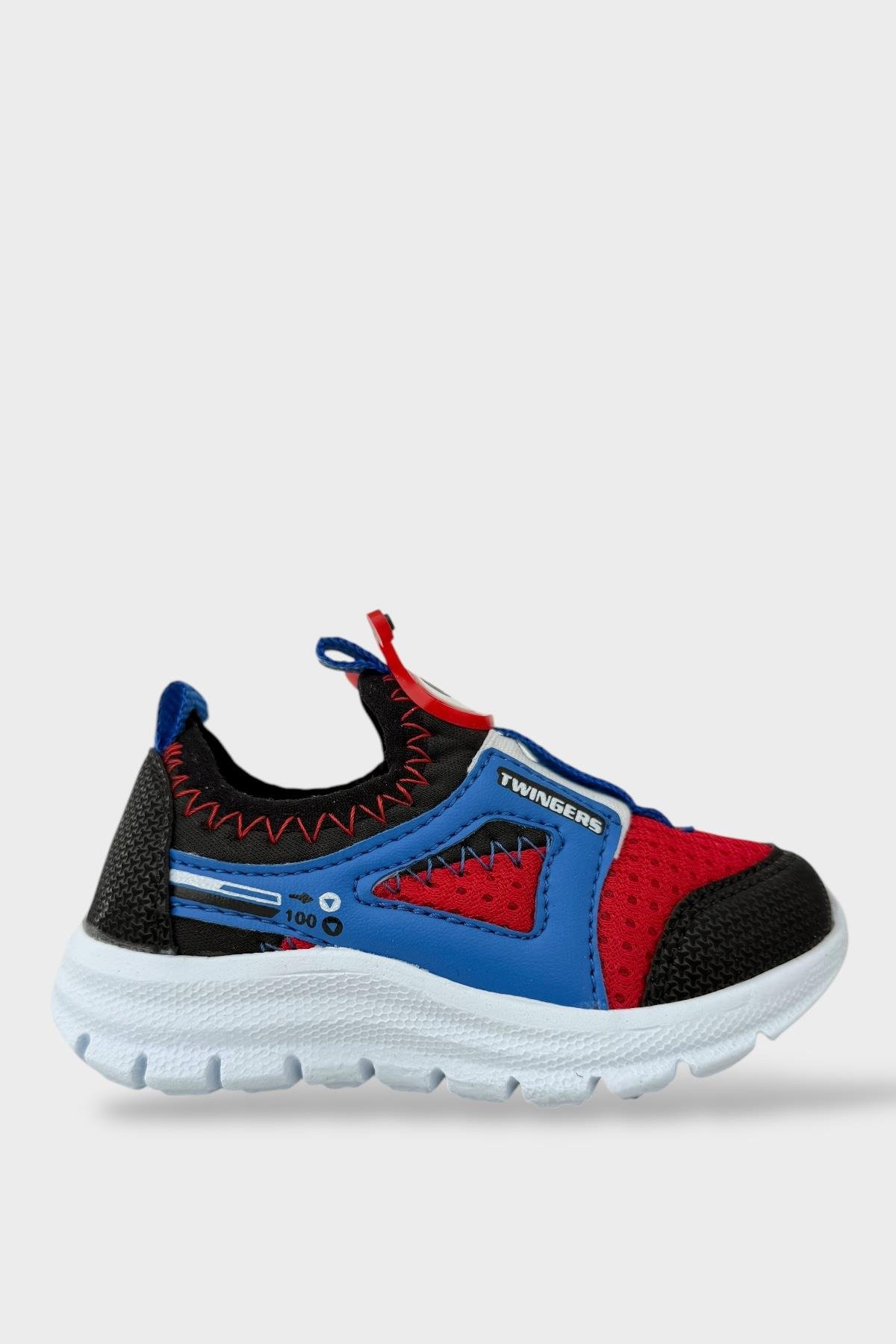 Çocuk Airfile Hafif Taban Kreş Ev Okul Bebe Spor Ayakkabısı SİYAH - KIRMIZI - Görsel 2