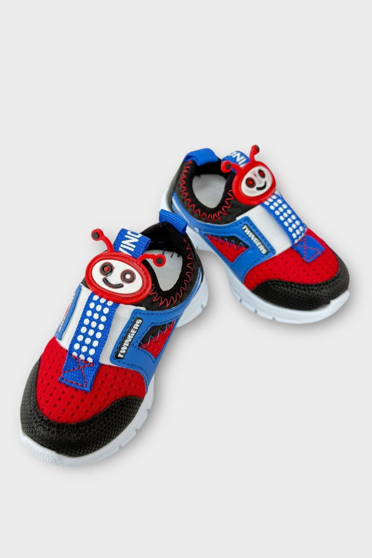 Çocuk Airfile Hafif Taban Kreş Ev Okul Bebe Spor Ayakkabısı SİYAH - KIRMIZI - Görsel 4
