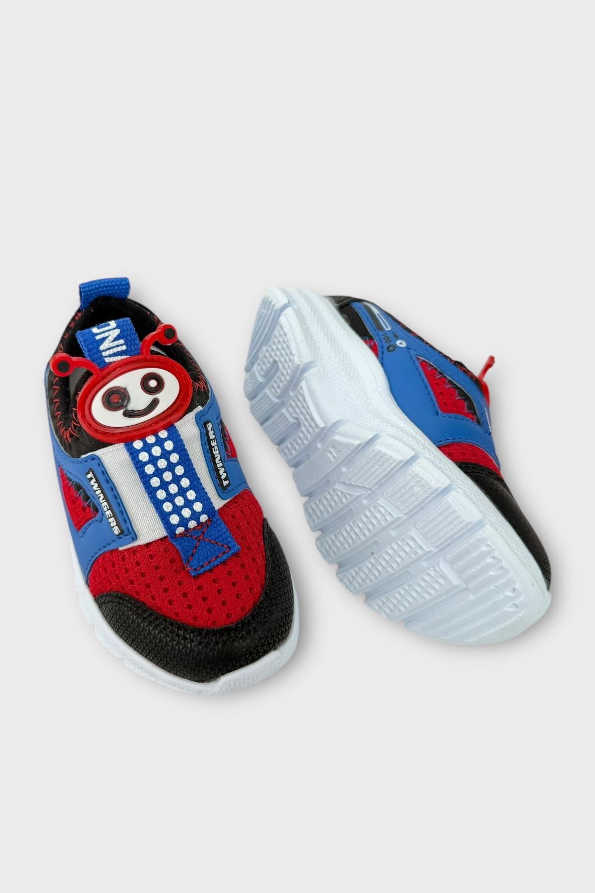 Çocuk Airfile Hafif Taban Kreş Ev Okul Bebe Spor Ayakkabısı SİYAH - KIRMIZI - Görsel 5