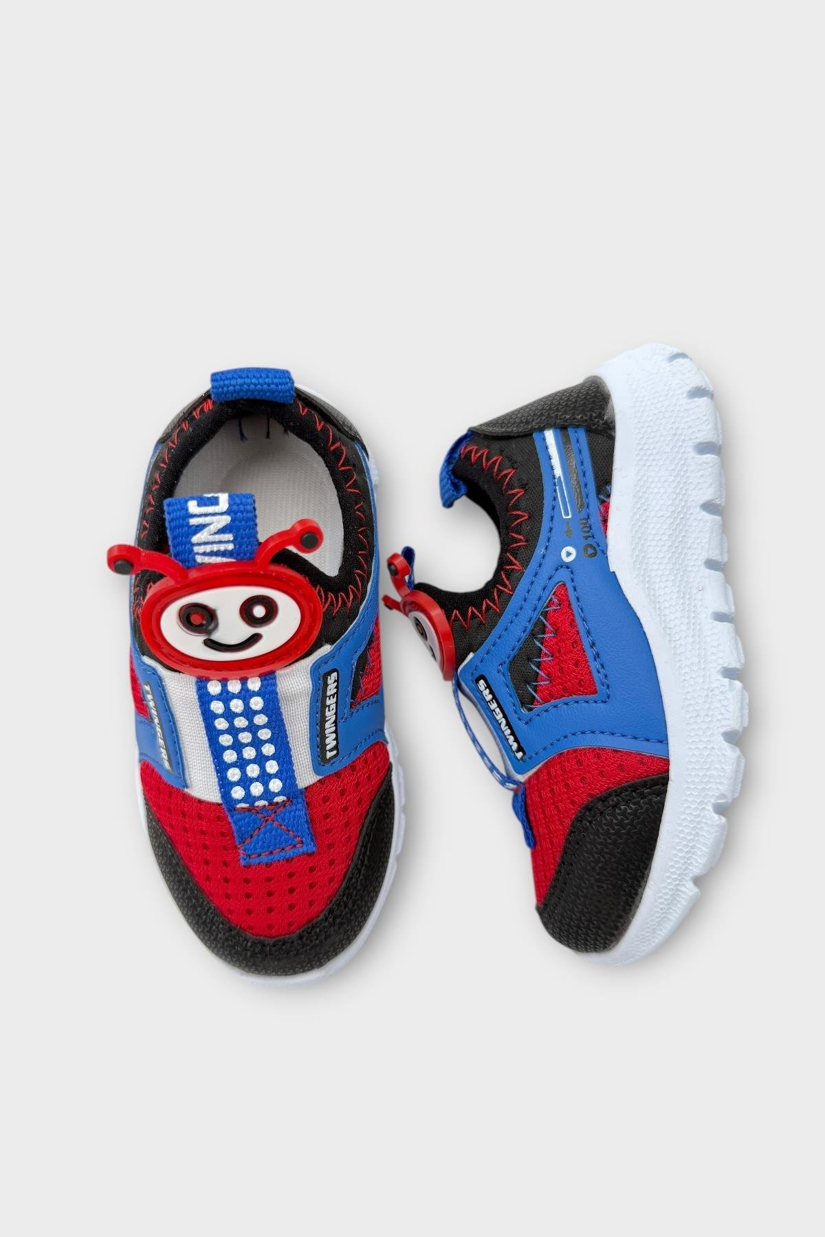 Çocuk Airfile Hafif Taban Kreş Ev Okul Bebe Spor Ayakkabısı SİYAH - KIRMIZI - Görsel 7