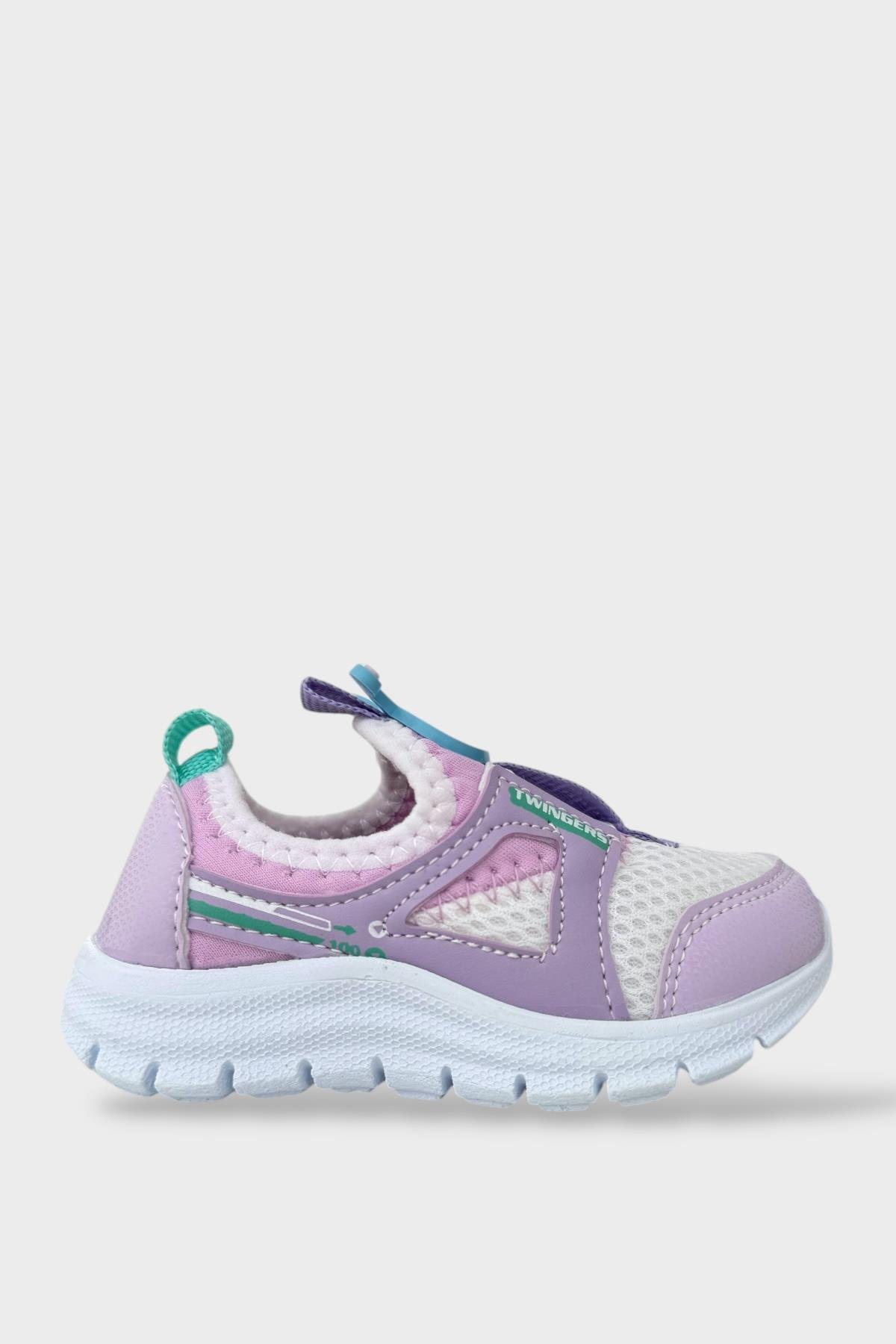 Çocuk Airfile Hafif Taban Kreş Ev Okul Bebe Spor Ayakkabısı BEYAZ - LİLA - Görsel 2