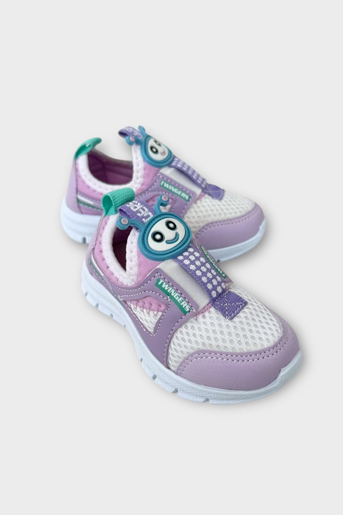 Çocuk Airfile Hafif Taban Kreş Ev Okul Bebe Spor Ayakkabısı BEYAZ - LİLA - Görsel 3